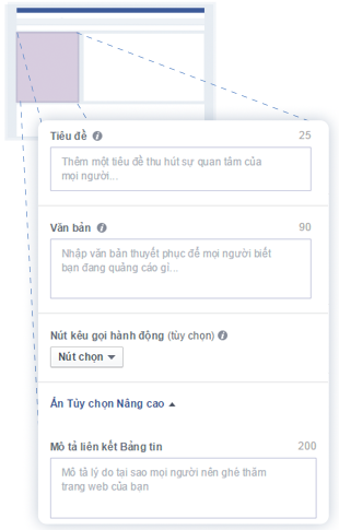 Phần điền nội dung Tiêu đề - Mô tả trên Facebook