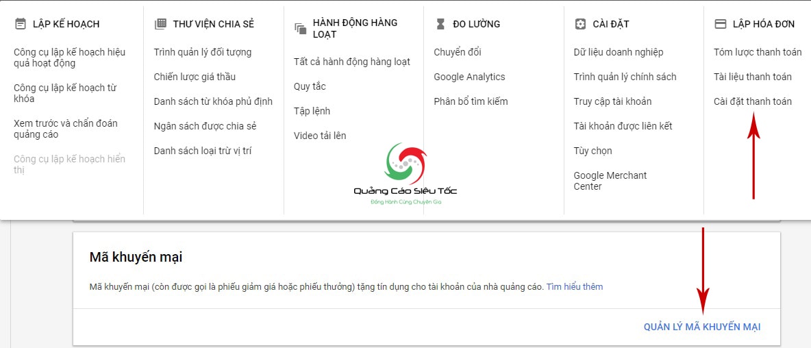 Mua mã khuyến mãi google adwords