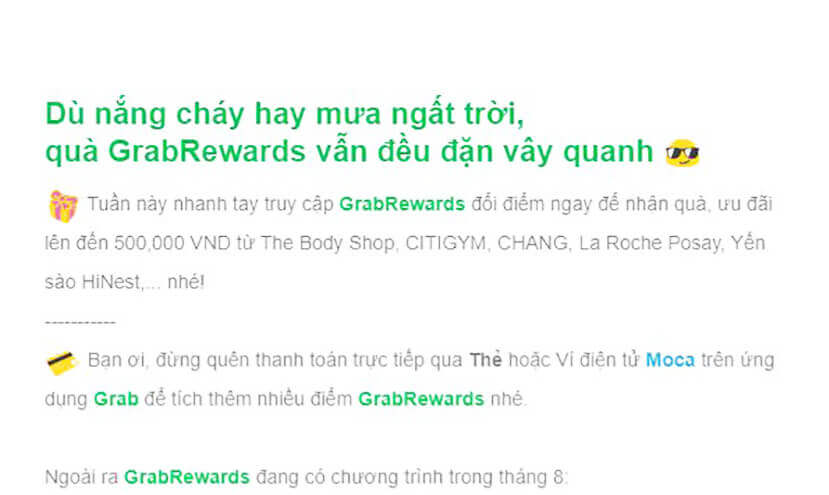 mẫu email marketing hấp dẫn
