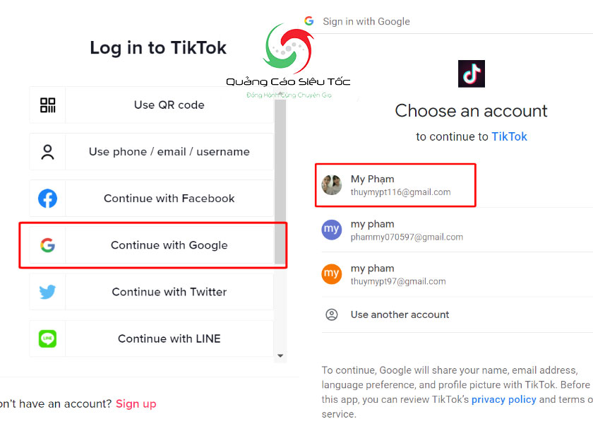 Cách đăng nhập TikTok bằng Google