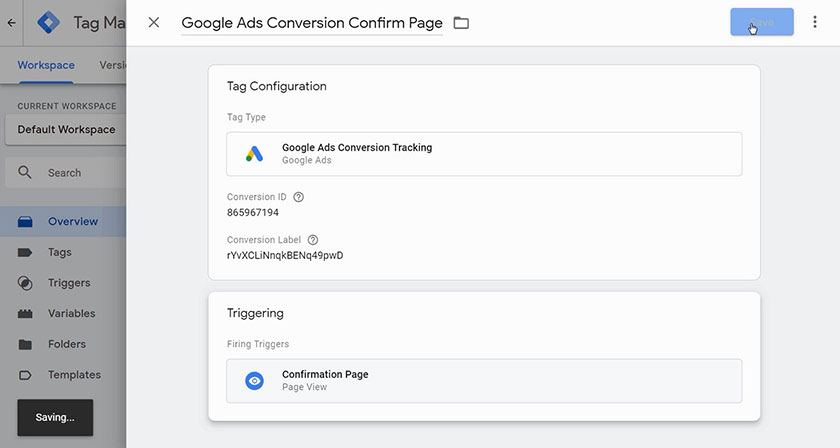 tạo trình quản lý thẻ Google