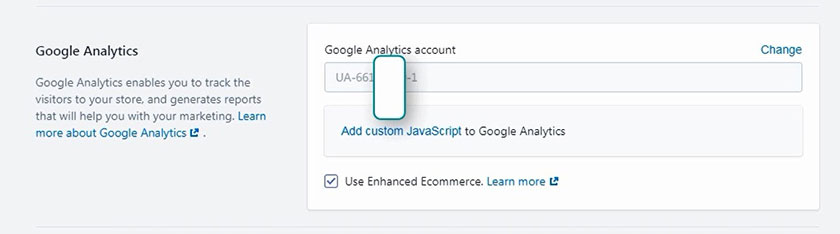 Thêm ID Google Analytics vào Shopify