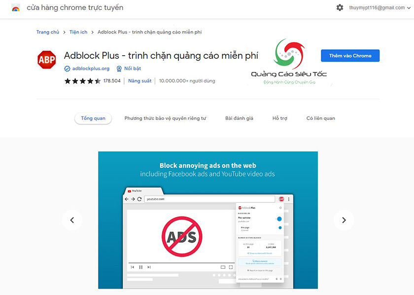 Trình chặn quảng cáo miễn phí Adblock Plus