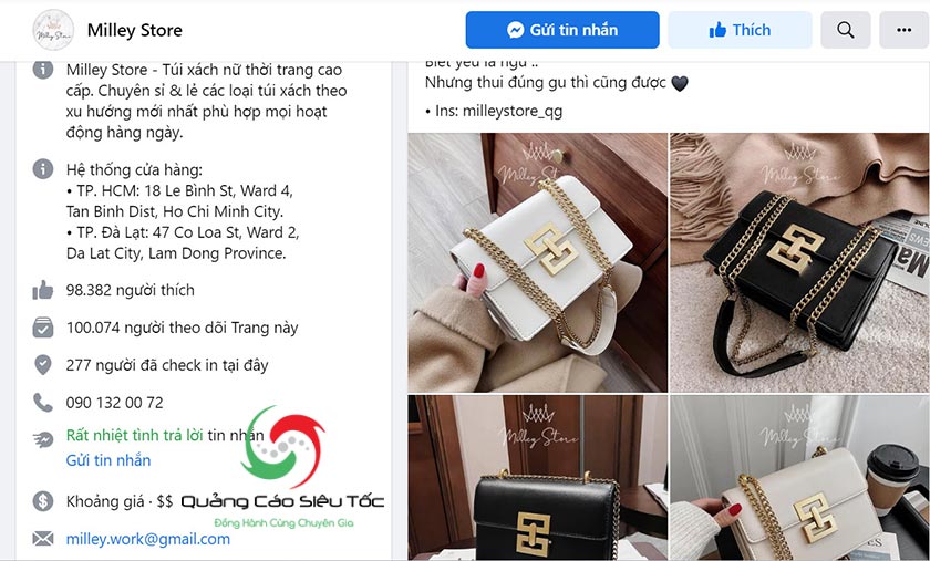 Bán túi xách online trên Facebook