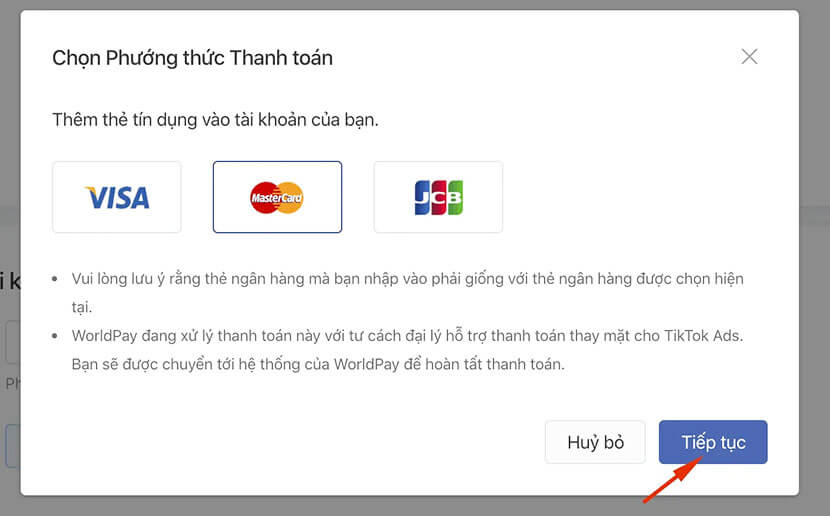 Thanh toán quảng cáo TikTok Profile