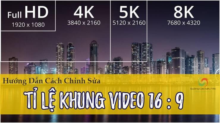 Thay Đổi Tỉ Lệ Khung Hình Video 16:9 điện thoại máy tính