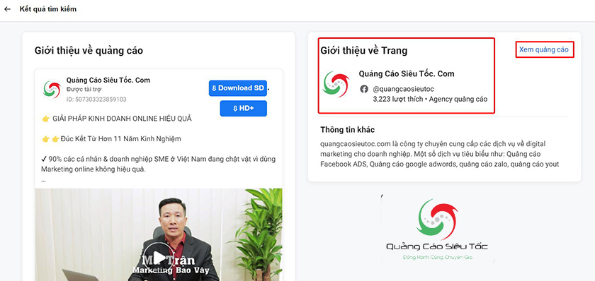 thư viện quảng cáo facebook library