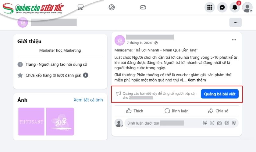 Quảng cáo Boosted Post Facebook