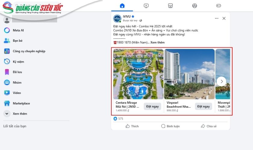 Quảng cáo Carousel Facebook