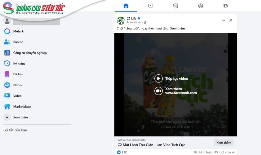 Quảng cáo Facebook dạng video