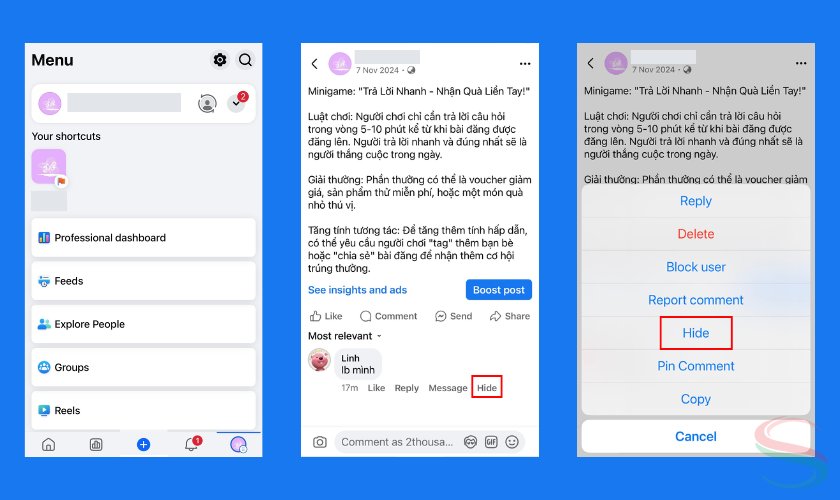 Phương pháp kiểm soát comment fanpage thông qua điện thoại