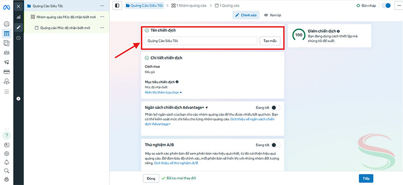 Đặt tên cho chiến dịch quảng cáo 