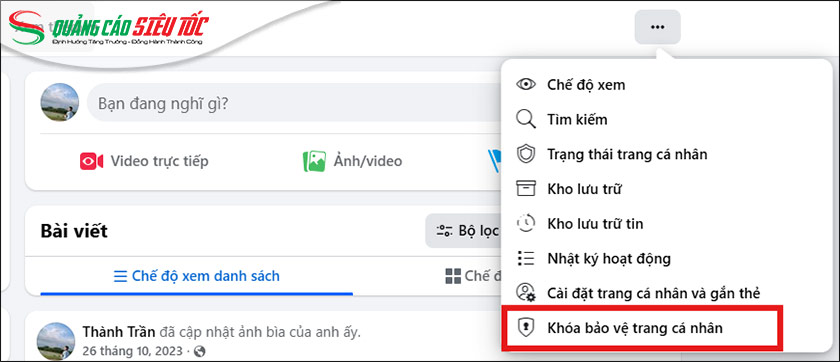 Khóa trang cá nhân Khóa trang cá nhân