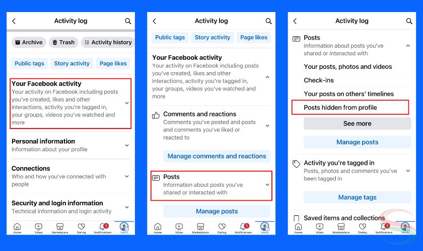 Khôi phục bài viết Facebook đã ẩn trên điện thoại