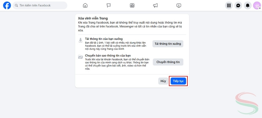 Backup dữ liệu Fanpage