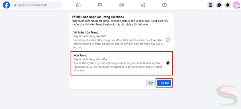 Cách xóa fanpage trên máy tính
