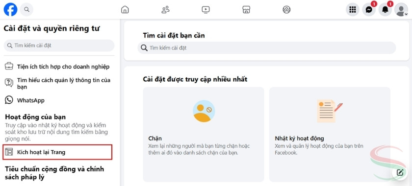 Kích hoạt lại trang Facebook đã xóa