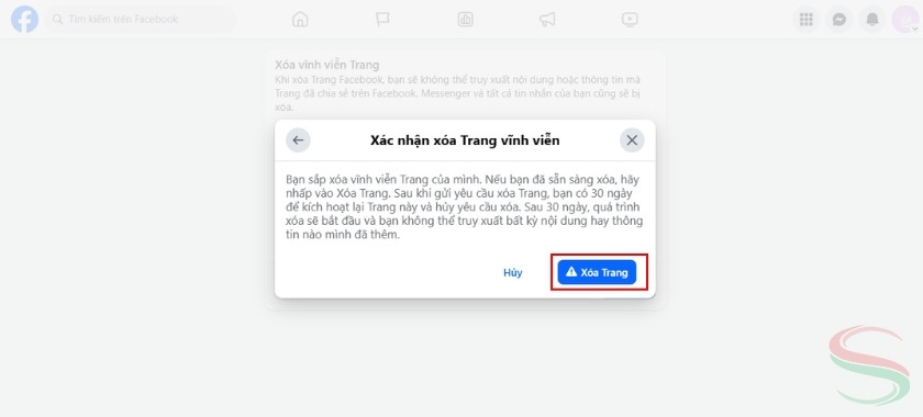 Xóa vĩnh viễn trang Facebook bằng máy tính