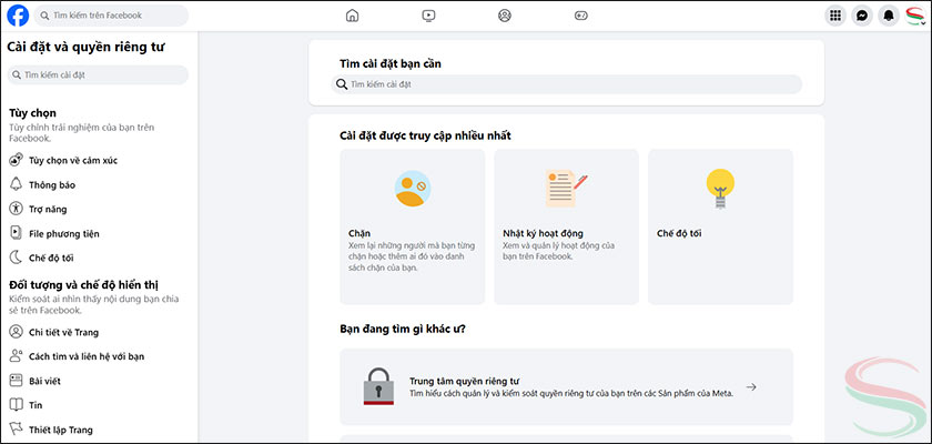 Trang Cài đặt Trang Cài đặt