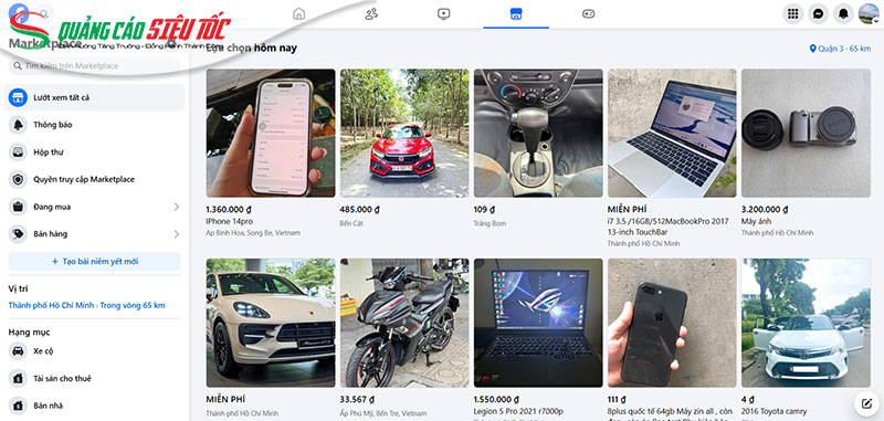 Kích thước Facebook Marketplace Ads 