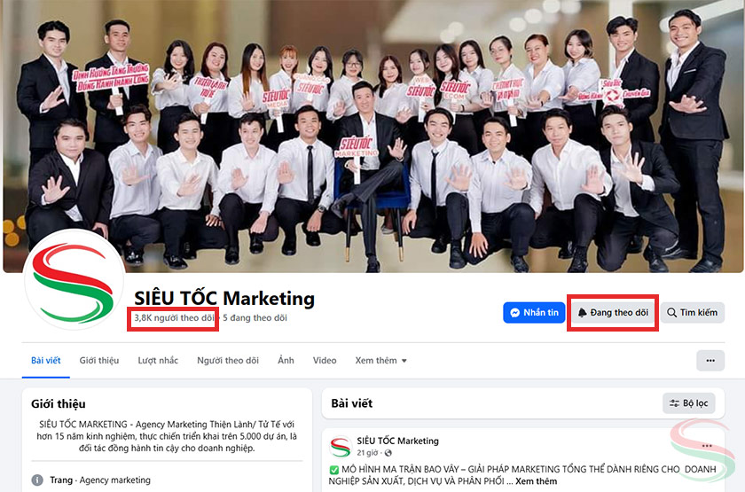 Follow trên Fanpage