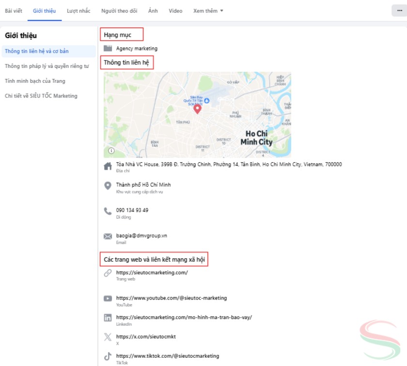 Thiết lập thông tin fanpage cơ bản