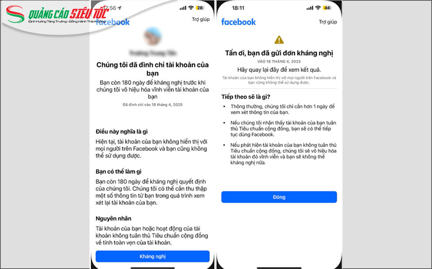 Tài khoản Facebook bị khoá 180 ngày Tài khoản Facebook bị khoá 180 ngày