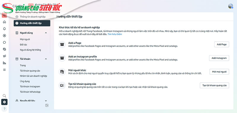 Thiết lập Trang, Phân quyền,...