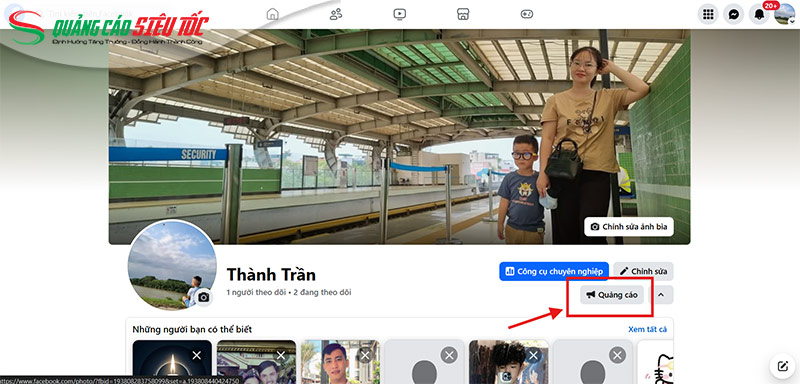  Chọn nút Quảng cáo