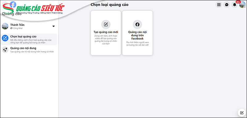 Tạo quảng cáo mới