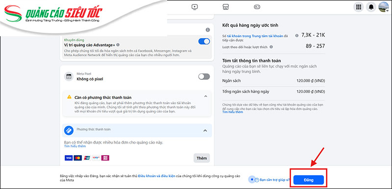 Ấn Đăng để hoàn tất
