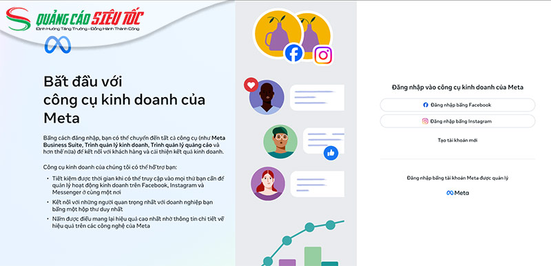 Truy cập công cụ kinh doanh của Meta