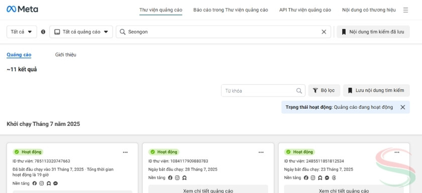 Nghiên cứu quảng cáo đối thủ trong thư viện quảng cáo
