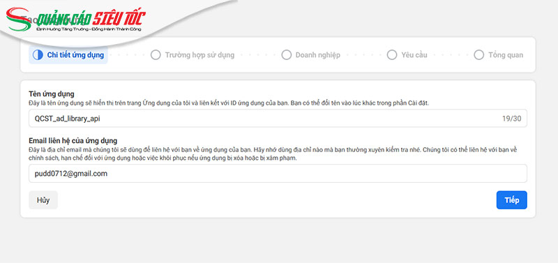 Tạo app trên trang Developer Tạo app trên trang Developer