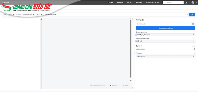 Thiết lập access token cho Meta Ad Library API