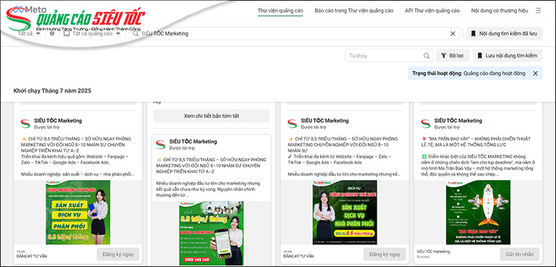 Trang Thư viện quảng cáo của đối thủ Trang Thư viện quảng cáo của đối thủ