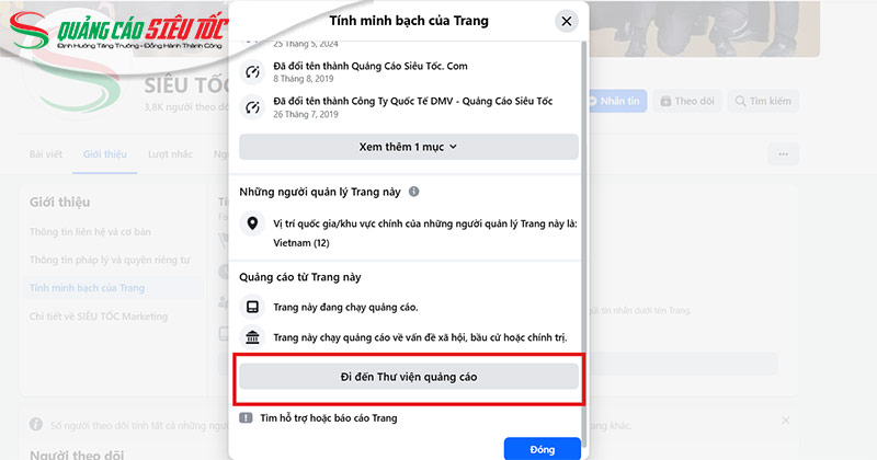 Chọn “Đi đến thư viện quảng cáo” Chọn “Đi đến thư viện quảng cáo”
