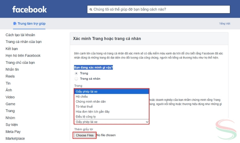 Cung cấp giấy tờ đăng ký tích xanh fanpage hợp lệ