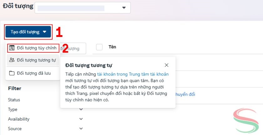 Chọn Đối tượng tùy chỉnh