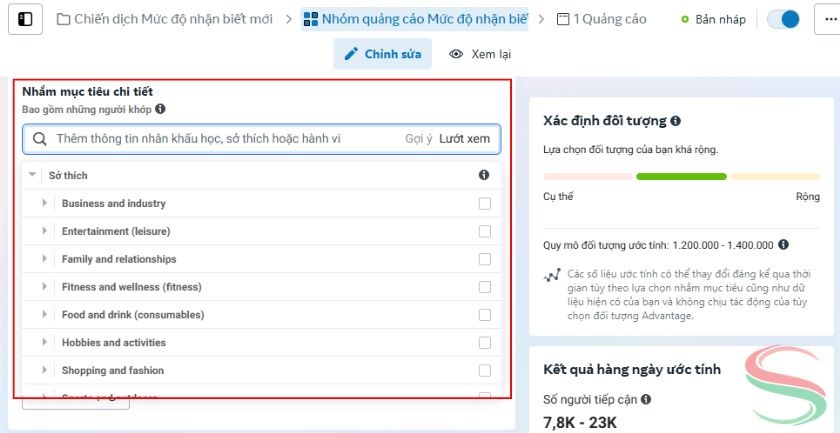 Target đối tượng theo sở thích
