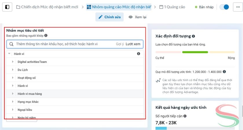 Target mục tiêu theo hành vi