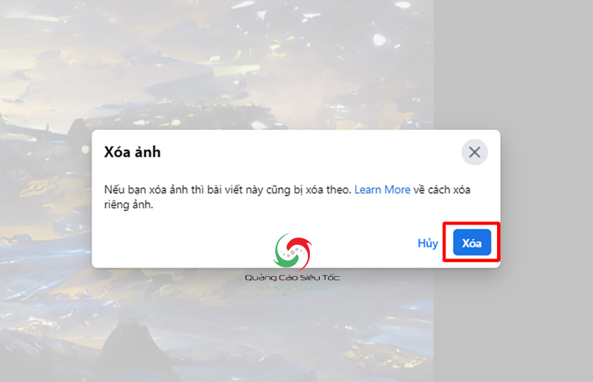 Chọn xóa ảnh