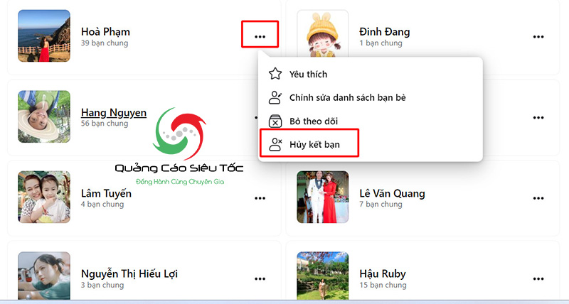 cách xóa hàng loạt bạn bè trên facebook