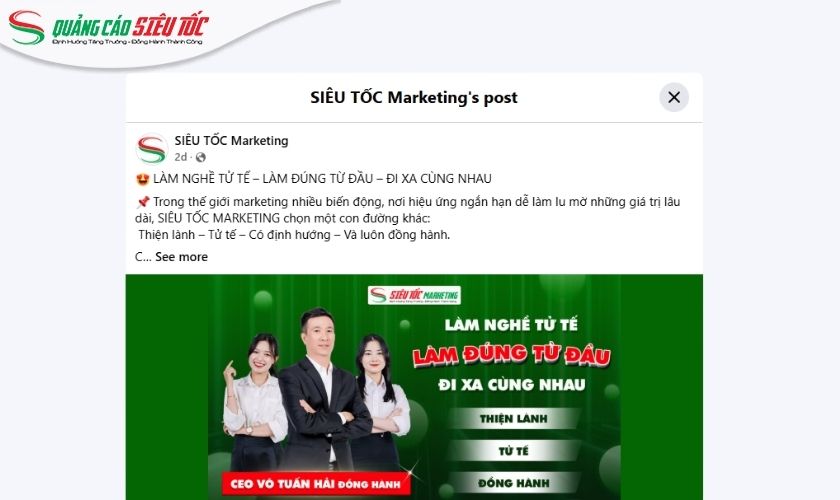 Mẫu quảng cáo chất lượng sẽ giúp giảm chi phí chạy ads Facebook