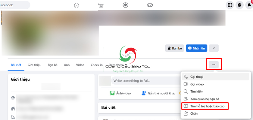 Report tài khoản Facebook người khác