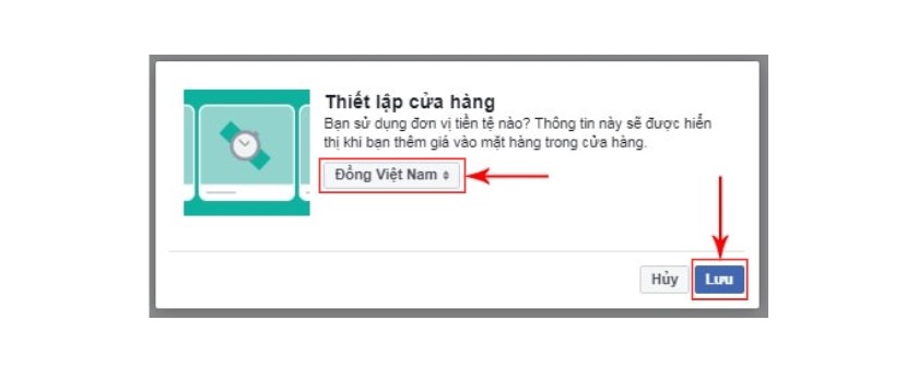 Lựa chọn đơn vị tiền tệ cho fanpage Lựa chọn đơn vị tiền tệ cho fanpage