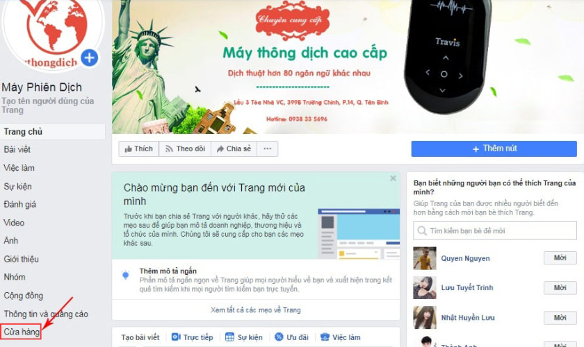 Tạo cửa hàng cho fanpage Setup thông tin cửa hàng