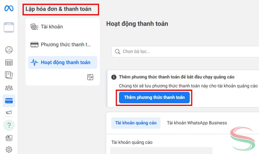 Thiết lập thông tin thanh toán tài khoản quảng cáo Facebook