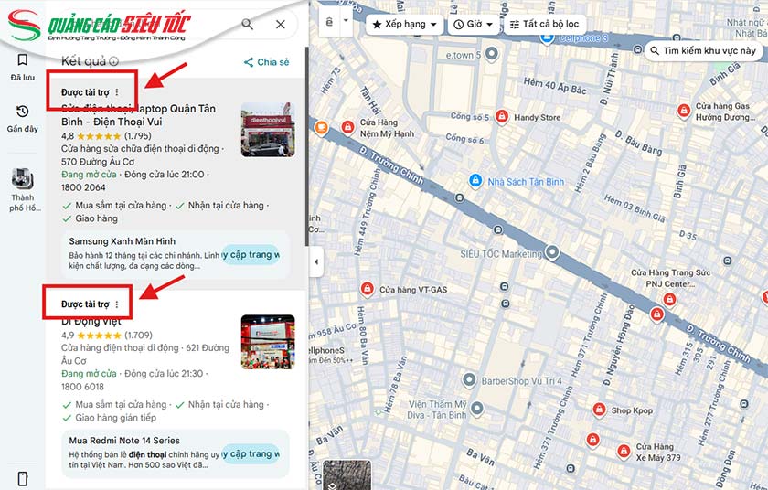 Quảng cáo ngay cả trên Google Maps Quảng cáo ngay cả trên Google Maps