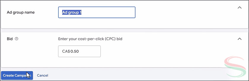 Đặt tên nhóm quảng cáo và giá thầu CPC 
